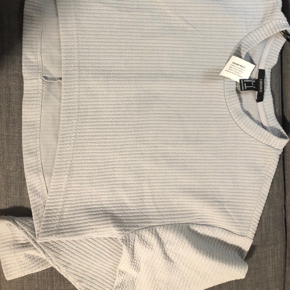 Cropped textured cropped light grey top - Picture 6 of 6